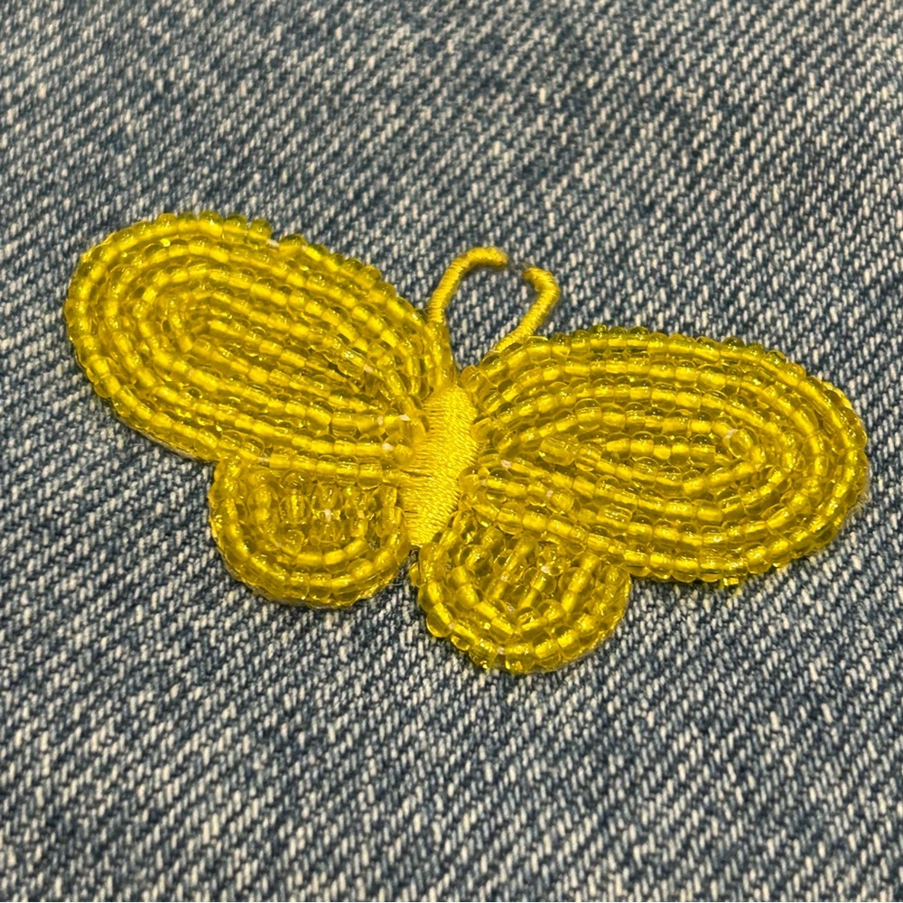 Allen B. By Allen Schwartz Blue Jeans SZ 12 Butterfly & Floral Embroidery - Picture 7 of 15